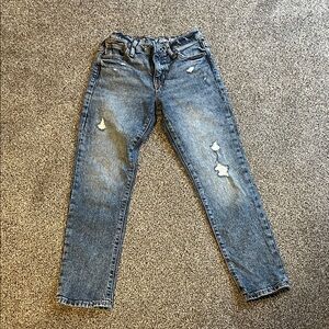 Girls Distressed Blue Jeans